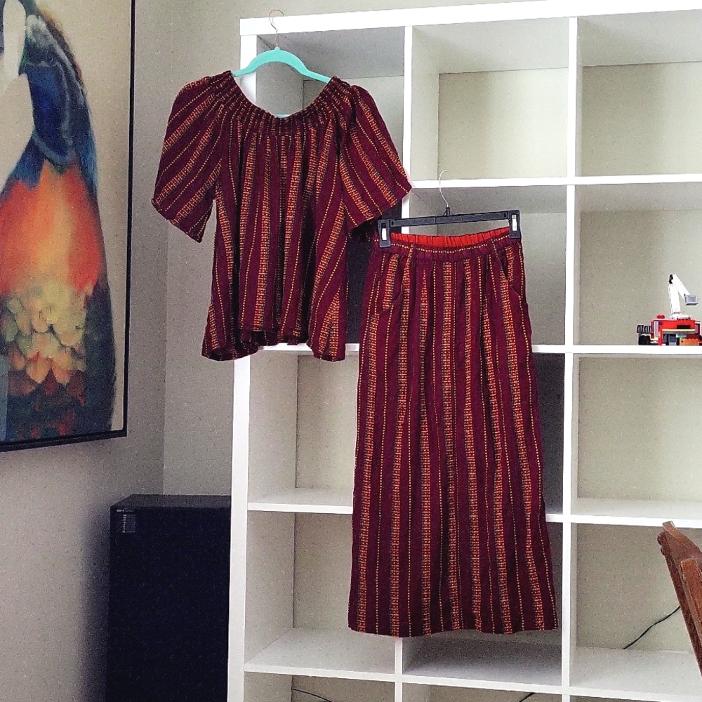 Ace and Jig Marisol Top & Rara Skirt Set in Garnet Small
